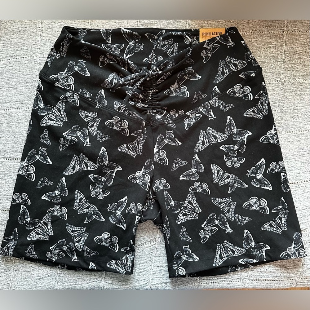 Victoria Secret Pink 6" ADJUSTABLE WAIST RUCHED BIKER SHORTS
